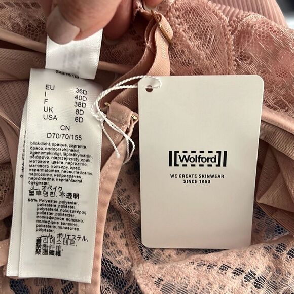 NWT Wolford Esmeralda String Body Rose Powder Pink  6 D-cup S - Picture 13 of 15